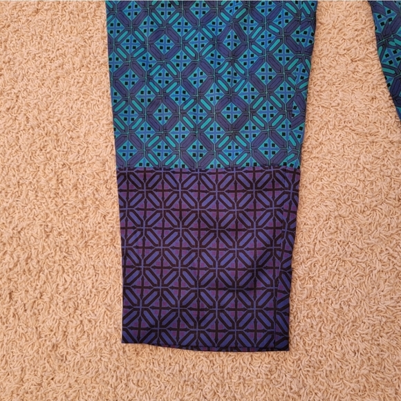St. John Silk Pants Azurite Multi Colored Emma Fit Size XL NWT - Picture 2 of 11